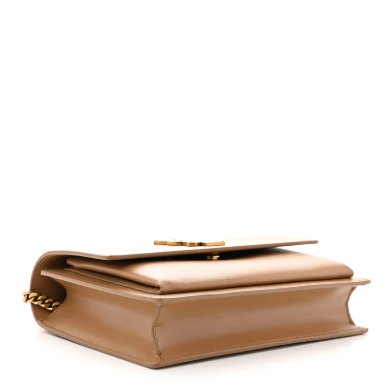 SAINT LAURENT MEDIUM SUNSET SATCHEL NATURAL TAN SMOOTH MONOGRAM CALFSKIN LEATHER GOLD HARDWARE - Image 6