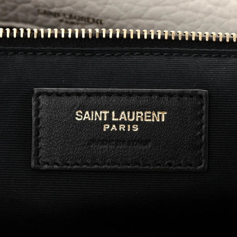 SAINT LAURENT LARGE CALYPSO BAG BLANC VINTAGE GRAINED LAMBSKIN LEATHER AGED GOLD HARDWARE - Image 2