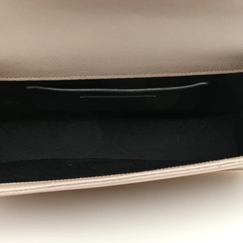SAINT LAURENT MEDIUM KATE SATCHEL NUDE POWDER MONOGRAM GRAIN DE POUDRE LEATHER SILVER HARDWARE - Image 7
