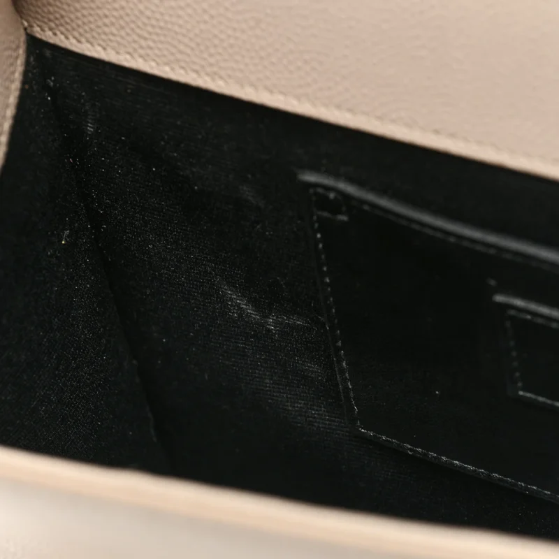 SAINT LAURENT MEDIUM KATE SATCHEL NUDE POWDER MONOGRAM GRAIN DE POUDRE LEATHER SILVER HARDWARE - Image 10