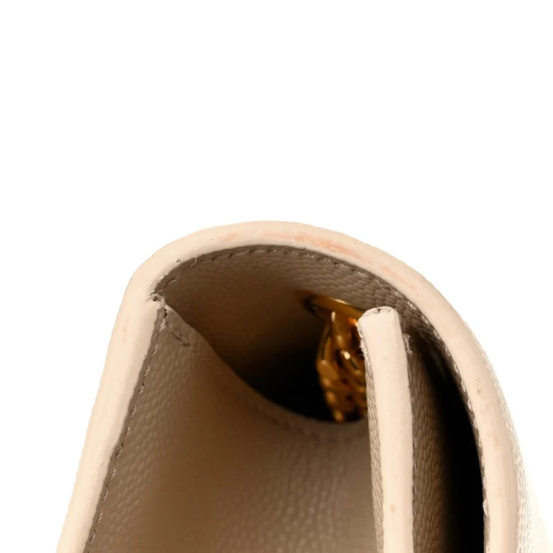 SAINT LAURENT MEDIUM KATE SATCHEL NUDE POWDER MONOGRAM GRAIN DE POUDRE LEATHER GOLD HARDWARE - Image 12