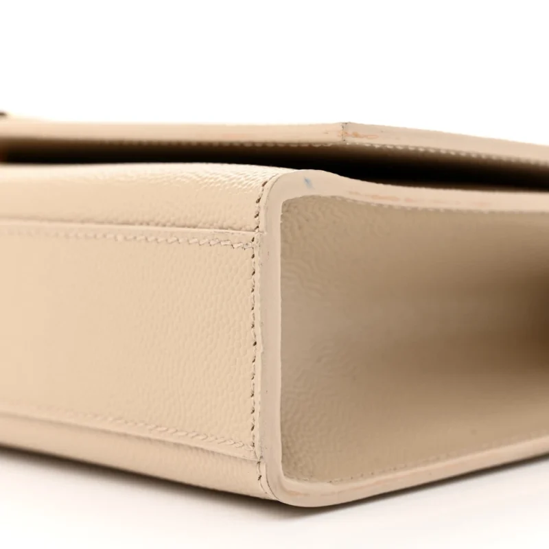 SAINT LAURENT MEDIUM KATE SATCHEL NUDE POWDER MONOGRAM GRAIN DE POUDRE LEATHER GOLD HARDWARE - Image 5