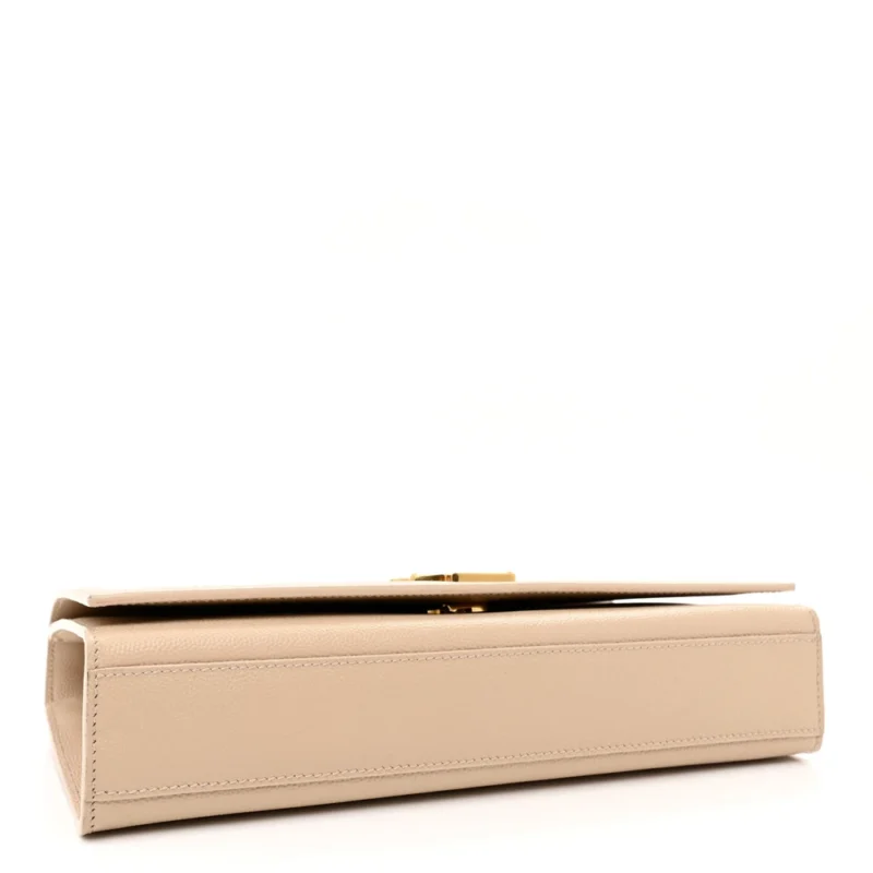 SAINT LAURENT MEDIUM KATE SATCHEL NUDE POWDER MONOGRAM GRAIN DE POUDRE LEATHER GOLD HARDWARE - Image 6