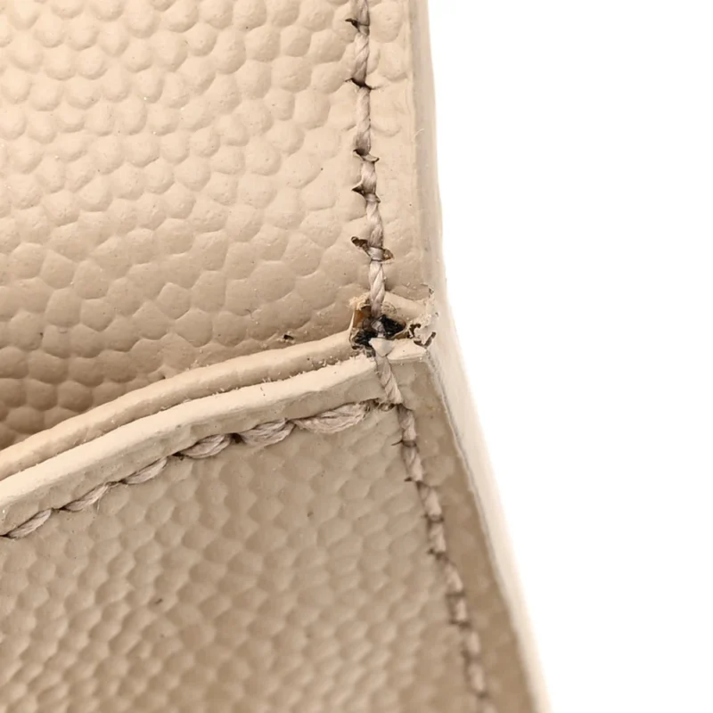 SAINT LAURENT MEDIUM KATE SATCHEL NUDE POWDER MONOGRAM GRAIN DE POUDRE LEATHER GOLD HARDWARE - Image 9