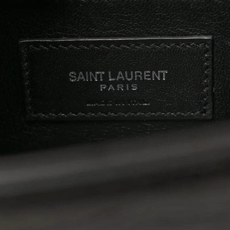 SAINT LAURENT MEDIUM KATE TASSEL SATCHEL STORM EMBOSSED CLASSIC MONOGRAM CALFSKIN & CROCODILE LEATHER SILVER HARDWARE - Image 2