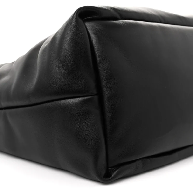 SAINT LAURENT LARGE TOTE BLACK WIDE PUFFER LAMBSKIN LEATHER - Image 4
