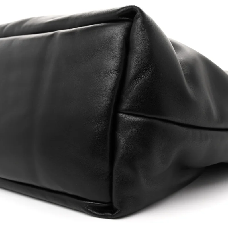 SAINT LAURENT LARGE TOTE BLACK WIDE PUFFER LAMBSKIN LEATHER - Image 5