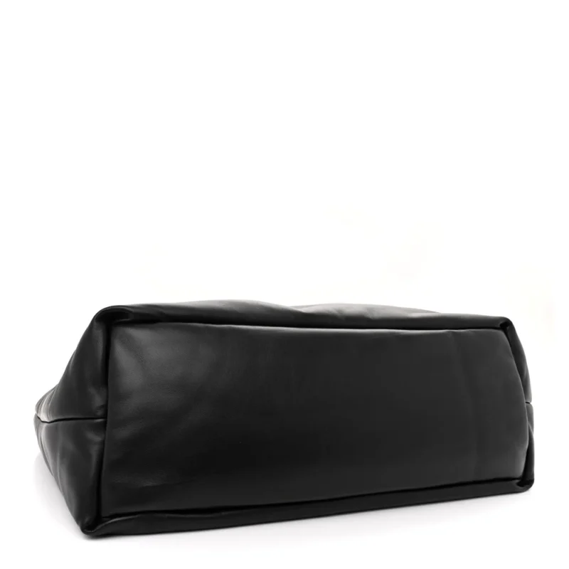 SAINT LAURENT LARGE TOTE BLACK WIDE PUFFER LAMBSKIN LEATHER - Image 6