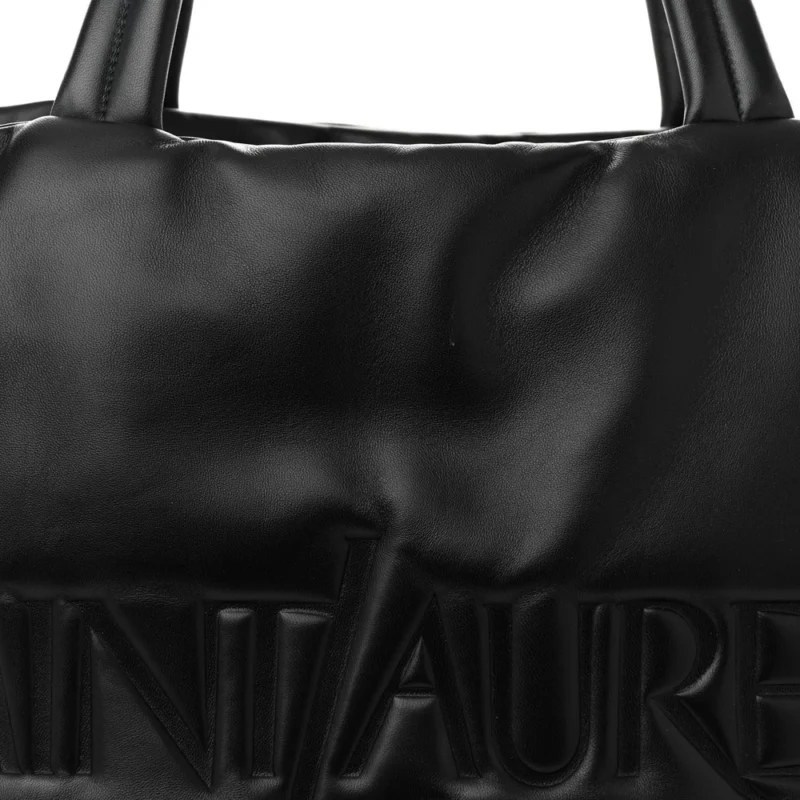 SAINT LAURENT LARGE TOTE BLACK WIDE PUFFER LAMBSKIN LEATHER - Image 8
