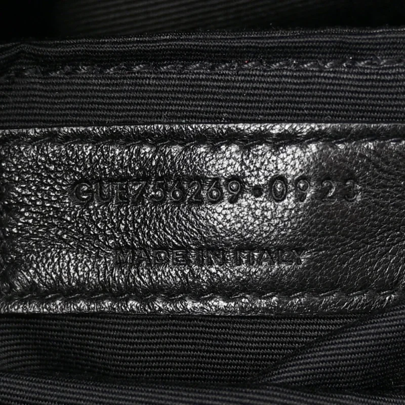 SAINT LAURENT LARGE TOTE BLACK WIDE PUFFER LAMBSKIN LEATHER - Image 9