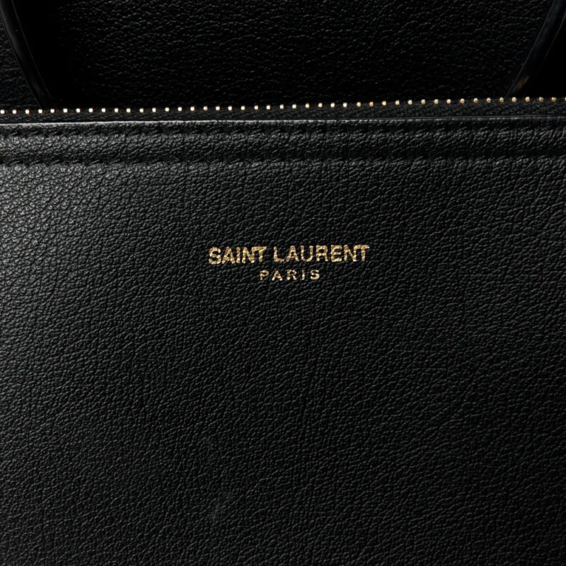 SAINT LAURENT LARGE SHOPPING TOTE BLACK CALFSKIN LEATHER - Image 12
