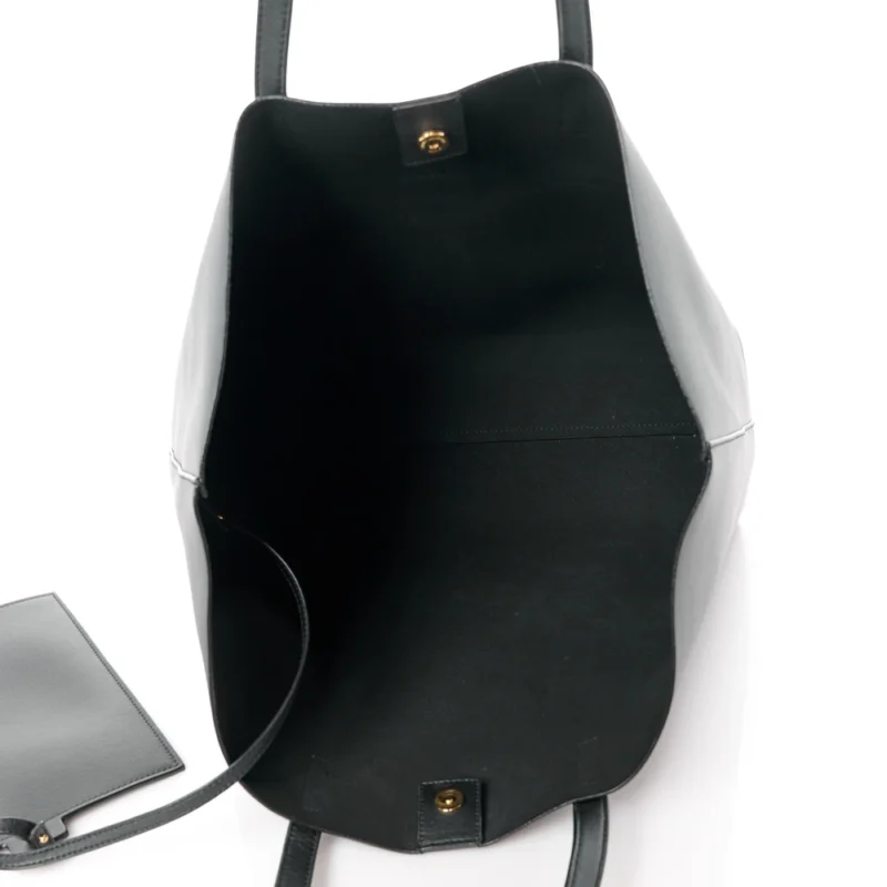 SAINT LAURENT LARGE SHOPPING TOTE BLACK CALFSKIN LEATHER - Image 8