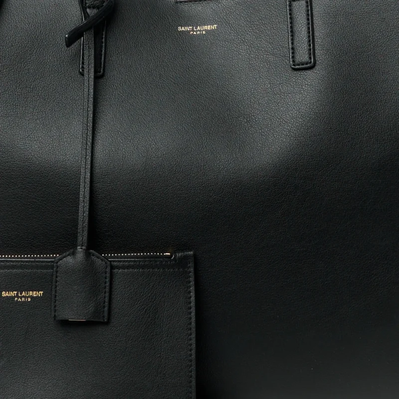 SAINT LAURENT LARGE SHOPPING TOTE BLACK CALFSKIN LEATHER - Image 10