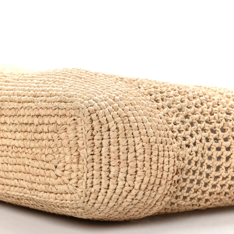 SAINT LAURENT LARGE ICARE MAXI SHOPPING TOTE NATURAL RAFFIA BRASS HARDWARE - Image 6