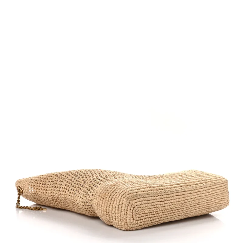 SAINT LAURENT LARGE ICARE MAXI SHOPPING TOTE NATURAL RAFFIA BRASS HARDWARE - Image 7