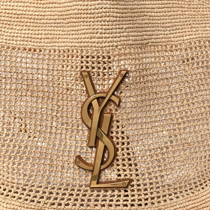 SAINT LAURENT LARGE ICARE MAXI SHOPPING TOTE NATURAL RAFFIA BRASS HARDWARE - Image 8