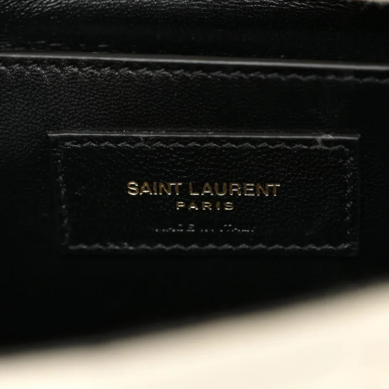 SAINT LAURENT MEDIUM JAMIE BAG VANILLA ICE CRINKLE MONOGRAM COTTON PATCHWORK AGED GOLD HARDWARE - Image 2