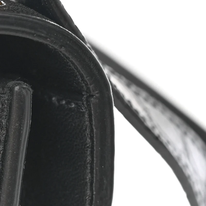 SAINT LAURENT MEDIUM GABY SATCHEL BLACK EMBOSSED CALFSKIN & CROCODILE LEATHER AGED GOLD HARDWARE - Image 9