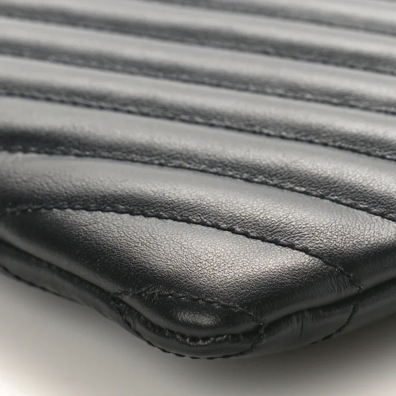 SAINT LAURENT MEDIUM A5 WRISTLET BLACK CHEVRON MONOGRAM CALFSKIN MATELASSE LEATHER GOLD HARDWARE - Image 5