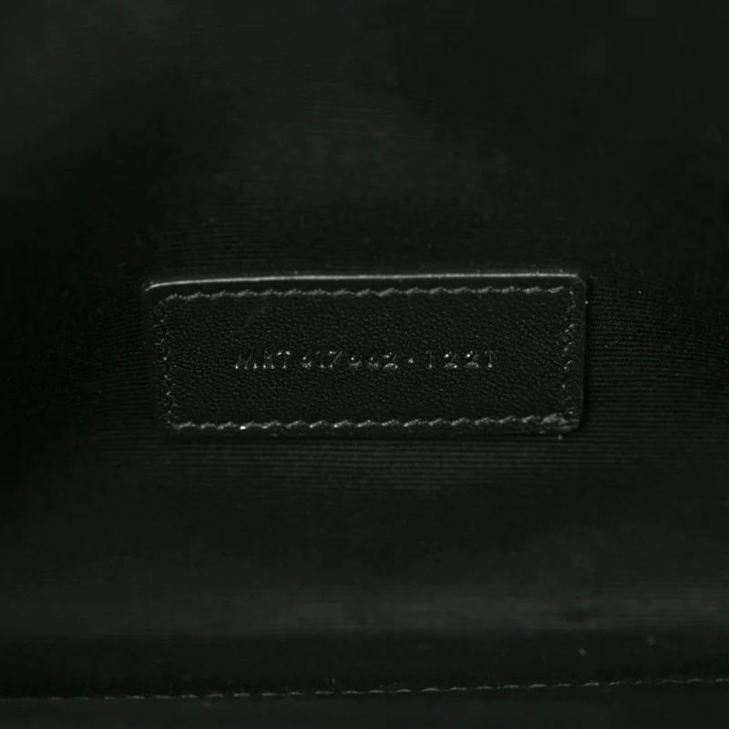 SAINT LAURENT MEDIUM ENVELOPE CLUTCH BLACK CHEVRON MONOGRAM GRAIN DE POUDRE MATELASSE LEATHER GOLD HARDWARE - Image 6