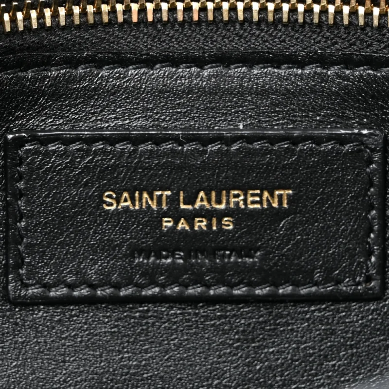 SAINT LAURENT MEDIUM KATE 99 TASSEL MONOGRAM RAFFIA BLACK GOLD HARDWARE - Image 2