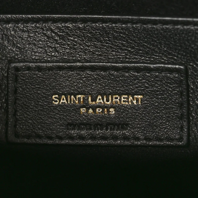 SAINT LAURENT MEDIUM UPTOWN TOTE BLACK SHINY CALFSKIN LEATHER GOLD HARDWARE - Image 2