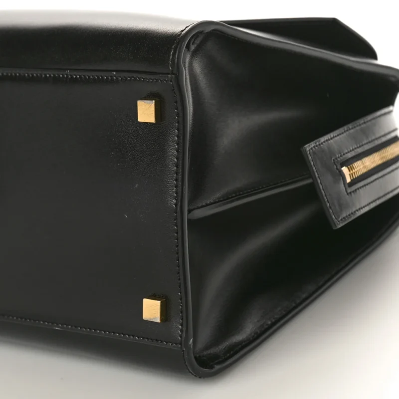 SAINT LAURENT MEDIUM UPTOWN TOTE BLACK SHINY CALFSKIN LEATHER GOLD HARDWARE - Image 5