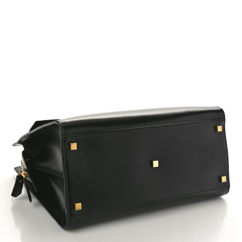 SAINT LAURENT MEDIUM UPTOWN TOTE BLACK SHINY CALFSKIN LEATHER GOLD HARDWARE - Image 6