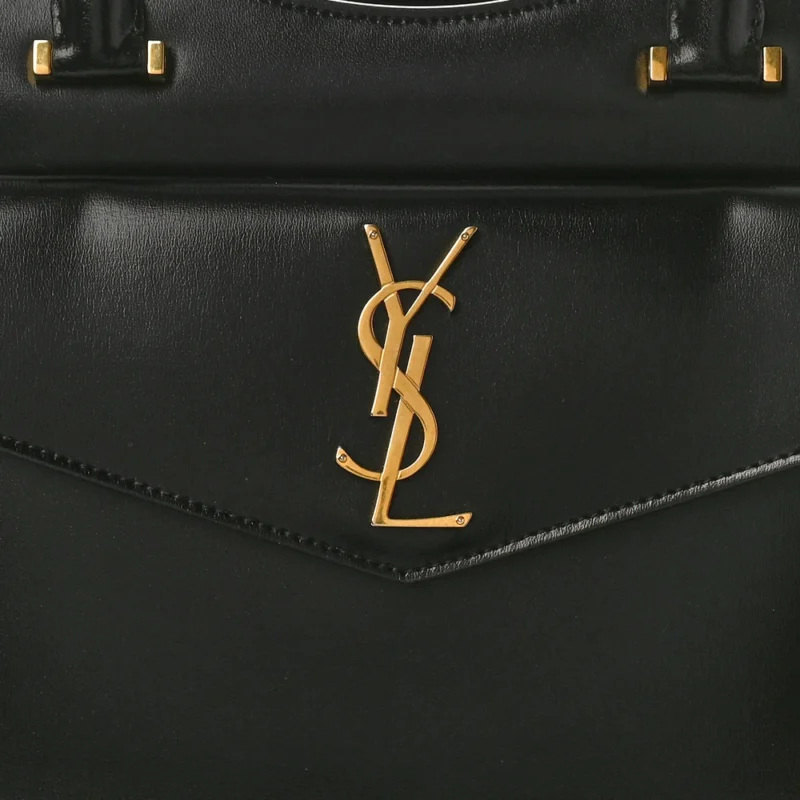 SAINT LAURENT MEDIUM UPTOWN TOTE BLACK SHINY CALFSKIN LEATHER GOLD HARDWARE - Image 9