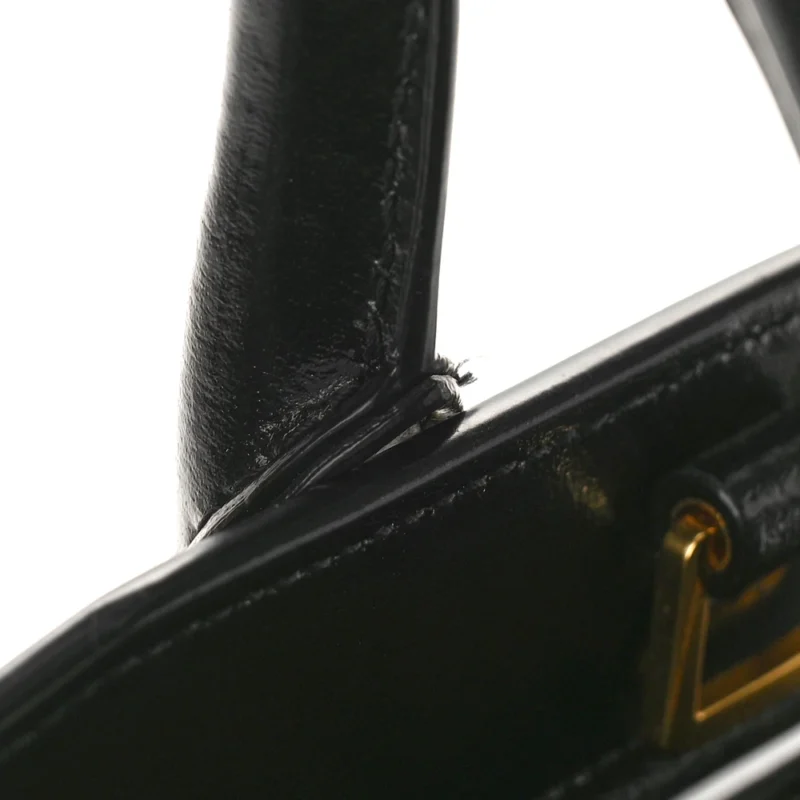 SAINT LAURENT MEDIUM UPTOWN TOTE BLACK SHINY CALFSKIN LEATHER GOLD HARDWARE - Image 10
