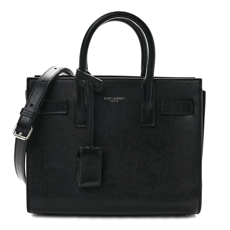 SAINT LAURENT NANO SAC DE JOUR BLACK GRAINED CALFSKIN LEATHER