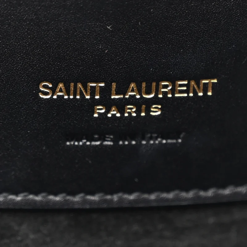 SAINT LAURENT MEDIUM LE 37 BUCKET BAG BLACK SHINY CALFSKIN LEATHER GOLD HARDWARE - Image 2