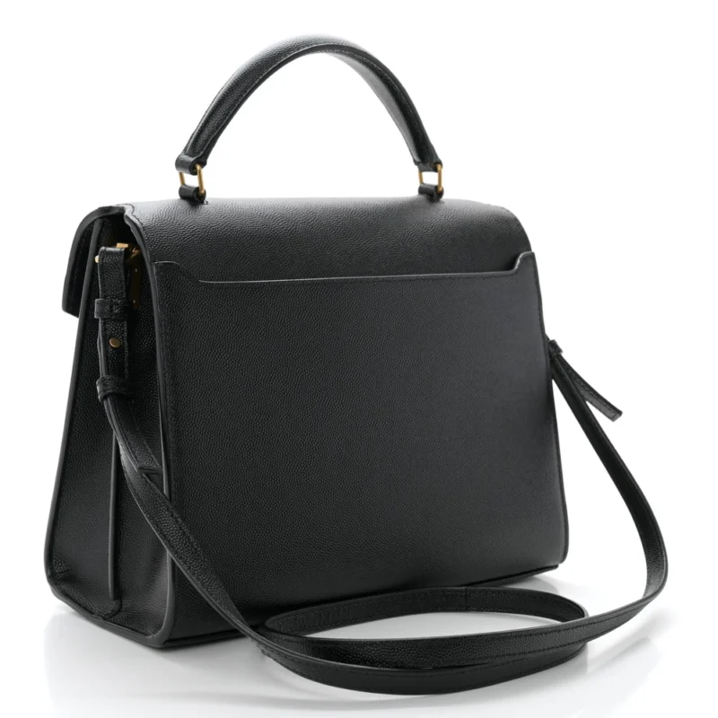 SAINT LAURENT MEDIUM CASSANDRA TOP HANDLE BLACK CLASSIC MONOGRAM GRAIN DE POUDRE LEATHER AGED GOLD HARDWARE - Image 3