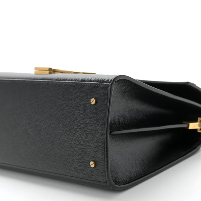 SAINT LAURENT MEDIUM CASSANDRA TOP HANDLE BLACK CLASSIC MONOGRAM GRAIN DE POUDRE LEATHER AGED GOLD HARDWARE - Image 5