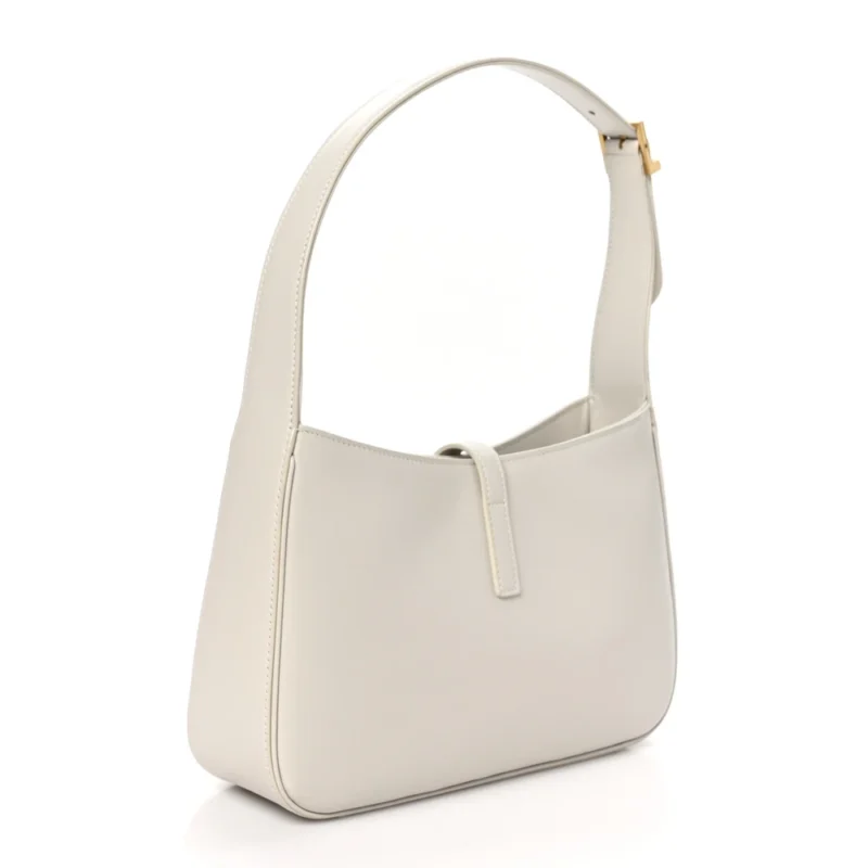 SAINT LAURENT MEDIUM LE 5 ?? 7 HOBO CREMA SOFT SMOOTH CALFSKIN LEATHER GOLD HARDWARE - Image 3