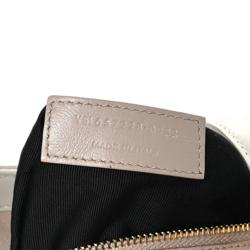 SAINT LAURENT MEDIUM LE 5 ?? 7 HOBO CREMA SOFT SMOOTH CALFSKIN LEATHER GOLD HARDWARE - Image 9