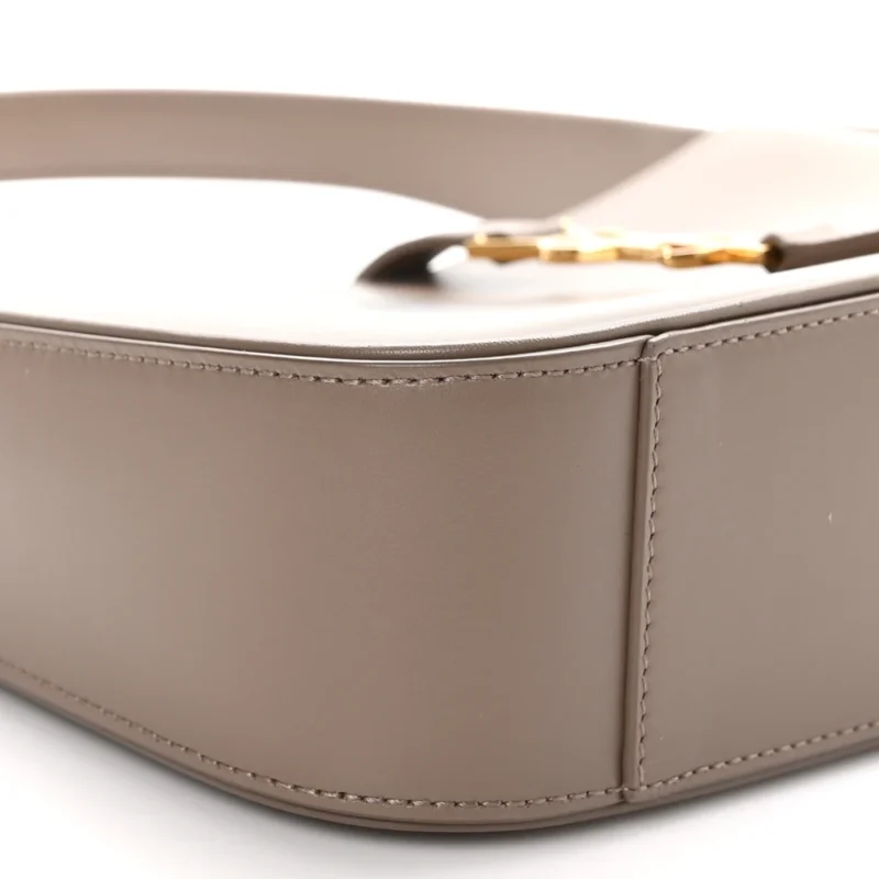 SAINT LAURENT MEDIUM LE 5 ?? 7 HOBO TAUPE SMOOTH CALFSKIN LEATHER AGED GOLD HARDWARE - Image 4