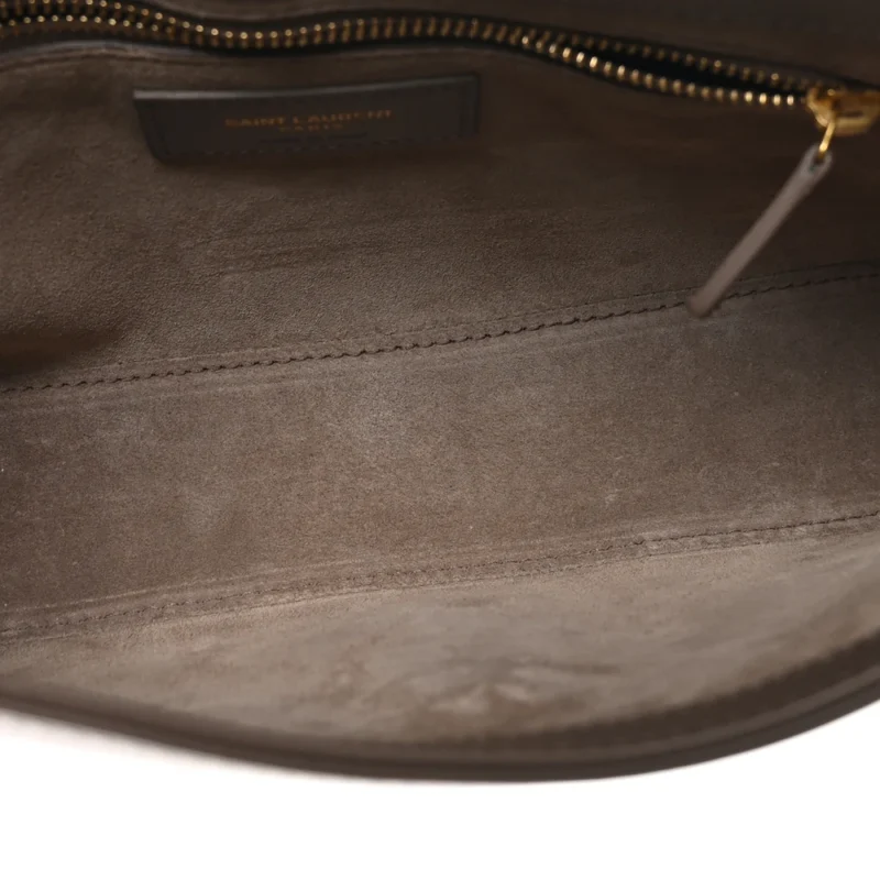 SAINT LAURENT MEDIUM LE 5 ?? 7 HOBO TAUPE SMOOTH CALFSKIN LEATHER AGED GOLD HARDWARE - Image 7