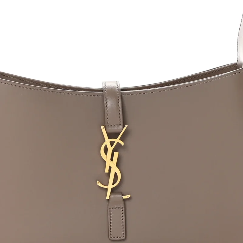 SAINT LAURENT MEDIUM LE 5 ?? 7 HOBO TAUPE SMOOTH CALFSKIN LEATHER AGED GOLD HARDWARE - Image 8