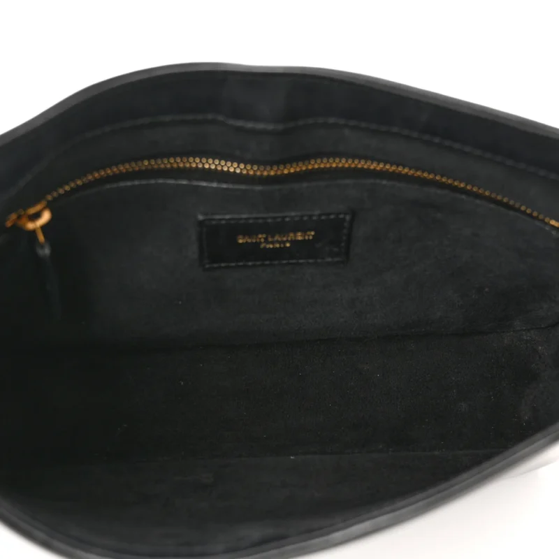 SAINT LAURENT MEDIUM LE 5 ?? 7 HOBO BLACK SMOOTH CALFSKIN LEATHER GOLD HARDWARE - Image 7