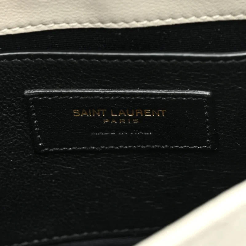 SAINT LAURENT MINI NOLITA BLANC VINTAGE QUILTED MONOGRAM LAMBSKIN LEATHER AGED GOLD HARDWARE - Image 2