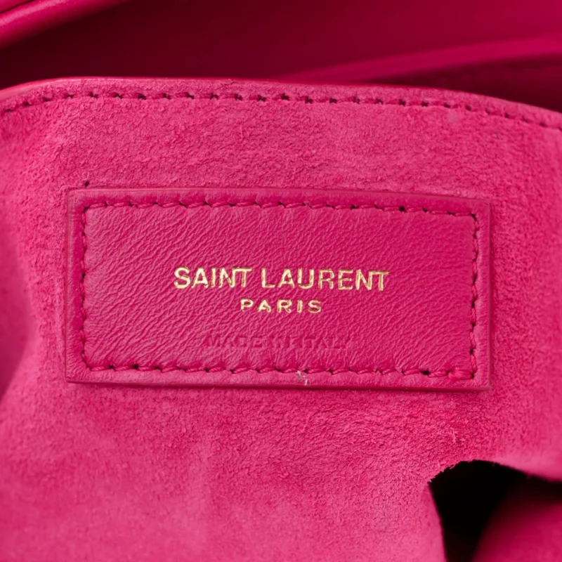 SAINT LAURENT MEDIUM LE 57 SHOULDER BAG LIPSTICK FUCHSIA DIAMOND QUILTED LAMBSKIN LEATHER AGED GOLD HARDWARE - Image 2