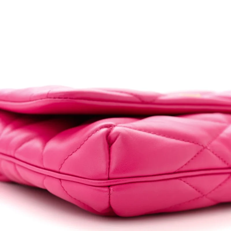 SAINT LAURENT MEDIUM LE 57 SHOULDER BAG LIPSTICK FUCHSIA DIAMOND QUILTED LAMBSKIN LEATHER AGED GOLD HARDWARE - Image 4