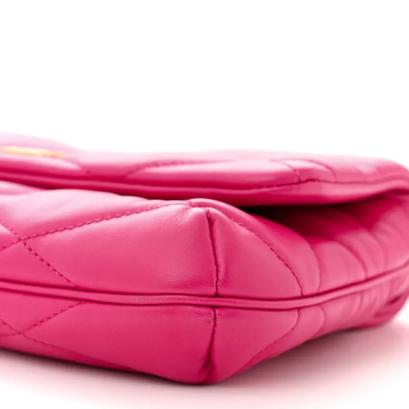 SAINT LAURENT MEDIUM LE 57 SHOULDER BAG LIPSTICK FUCHSIA DIAMOND QUILTED LAMBSKIN LEATHER AGED GOLD HARDWARE - Image 5