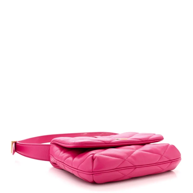SAINT LAURENT MEDIUM LE 57 SHOULDER BAG LIPSTICK FUCHSIA DIAMOND QUILTED LAMBSKIN LEATHER AGED GOLD HARDWARE - Image 6
