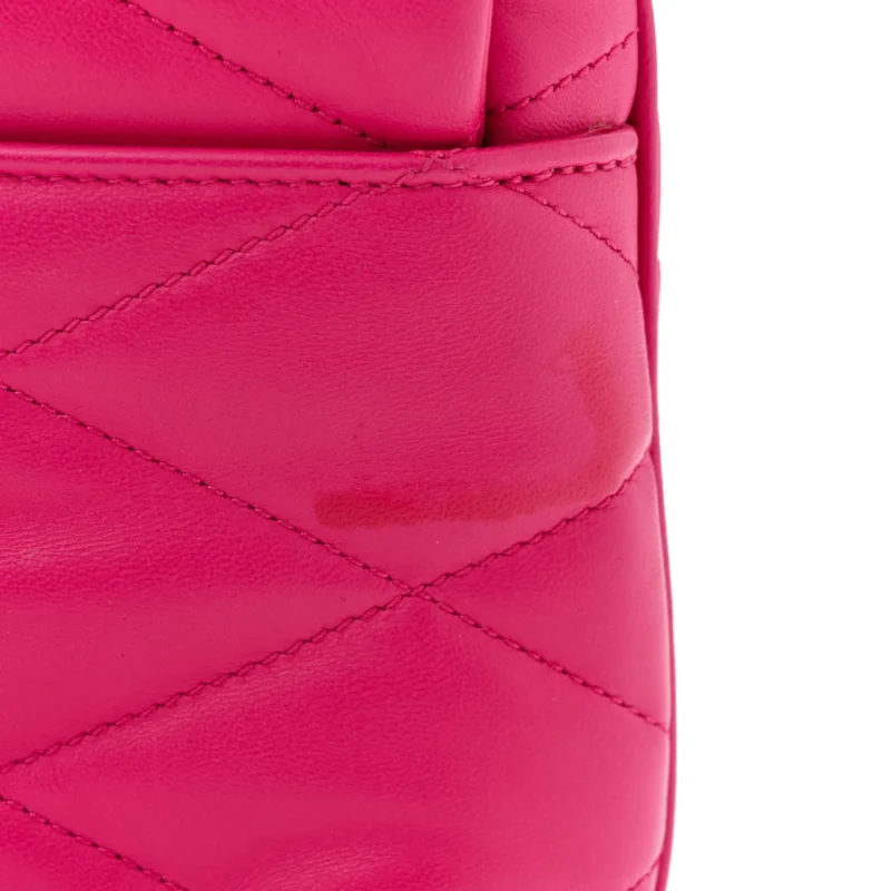 SAINT LAURENT MEDIUM LE 57 SHOULDER BAG LIPSTICK FUCHSIA DIAMOND QUILTED LAMBSKIN LEATHER AGED GOLD HARDWARE - Image 9