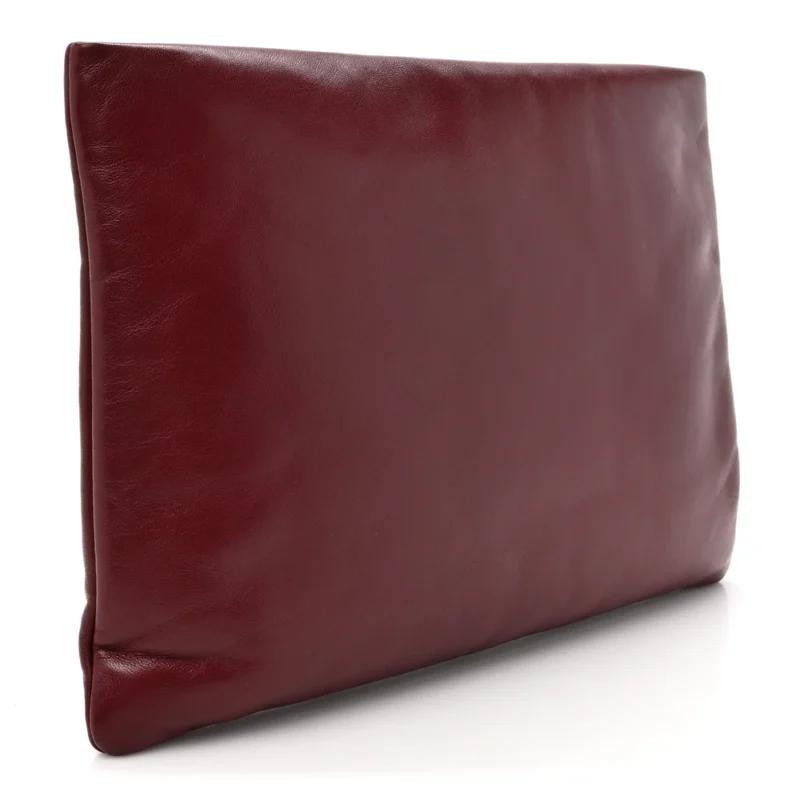 SAINT LAURENT SMALL CALYPSO POUCH ROUGE MERLOT LAMBSKIN LEATHER GOLD HARDWARE - Image 3