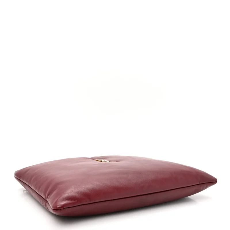 SAINT LAURENT SMALL CALYPSO POUCH ROUGE MERLOT LAMBSKIN LEATHER GOLD HARDWARE - Image 4