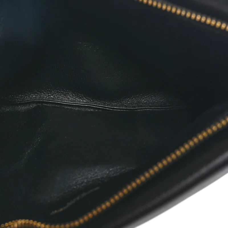 SAINT LAURENT SMALL CALYPSO POUCH BLACK LAMBSKIN LEATHER AGED GOLD HARDWARE - Image 4