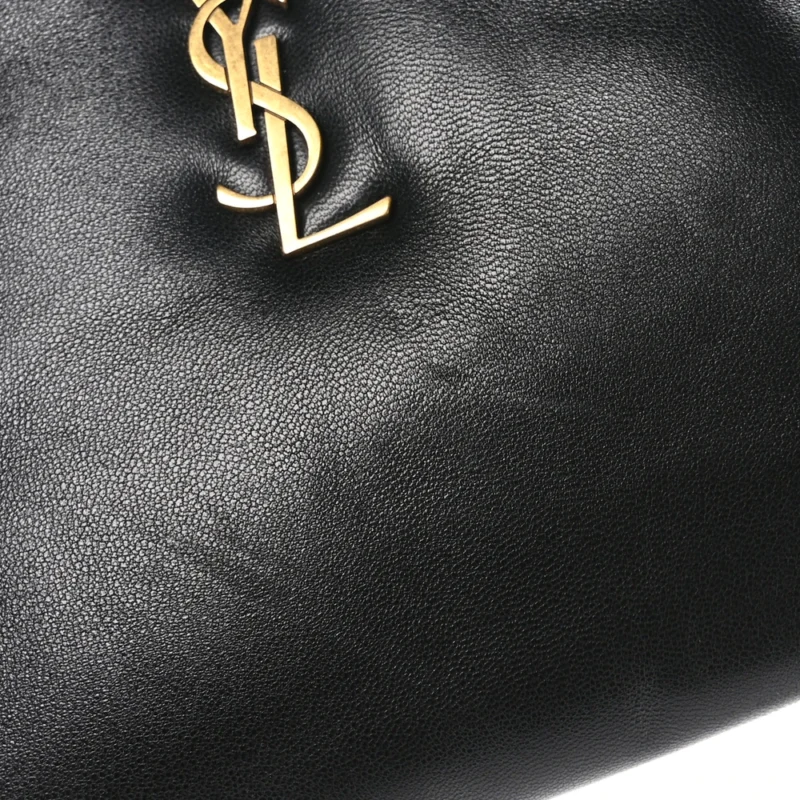 SAINT LAURENT SMALL CALYPSO POUCH BLACK LAMBSKIN LEATHER AGED GOLD HARDWARE - Image 6